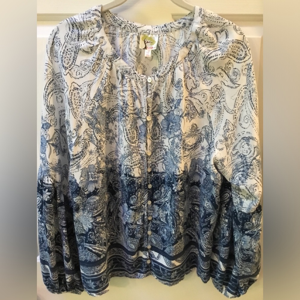 Fig and Flower Paisley & Floral Top Sz XL
